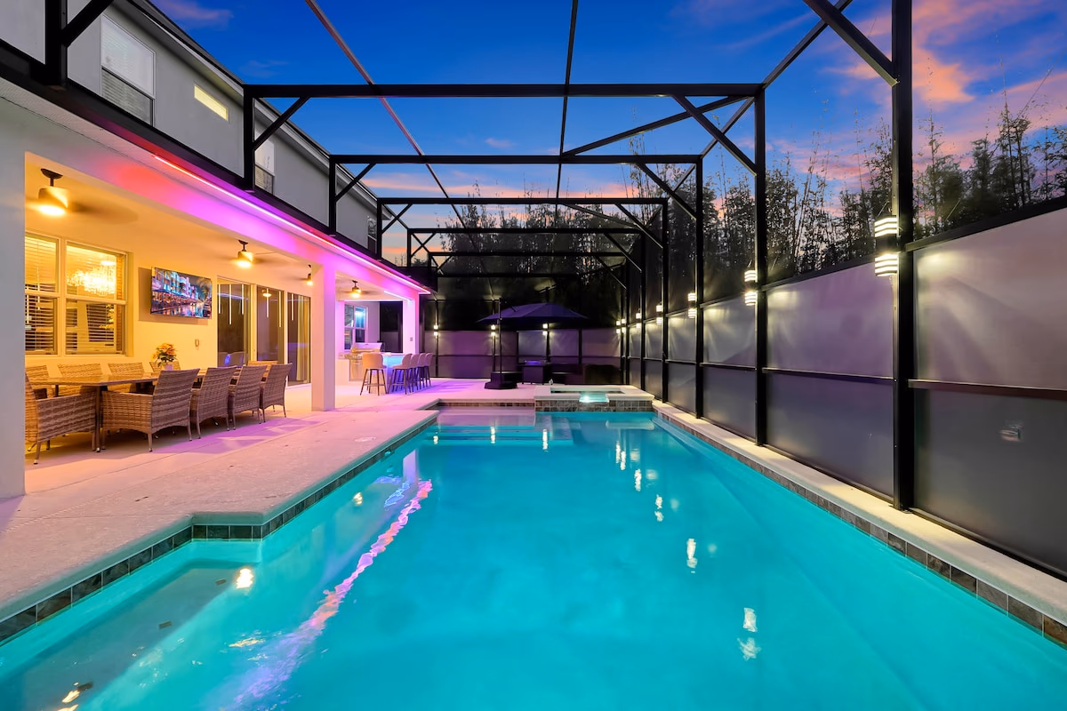 Pool at dusk
